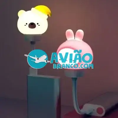 Luminaria Abajur Infantil Bichinhos USB RGB Com Controle Remoto Fornecedor Atacado Caixa Fechada