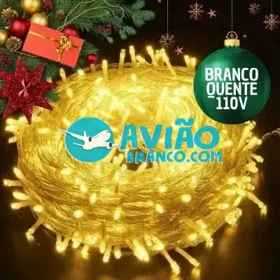 Pisca de Natal 100 Leds Branco Quente 9 Metros – 110V Fornecedor Atacado Caixa Fechada