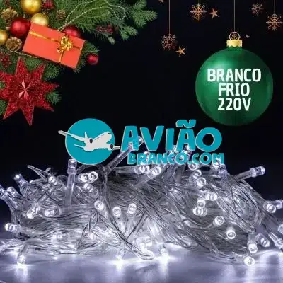 Pisca de Natal 100 Leds Branco Frio 9 Metros – 220V Fornecedor Atacado Caixa Fechada