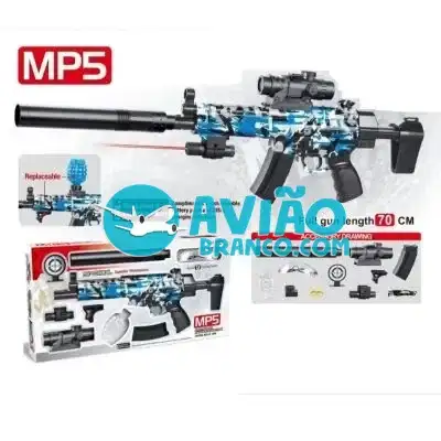 Pistola Lançador de Bolinha de Gel Automática Recarregável MP5 Com Laser Fornecedor Atacado Caixa Fechada