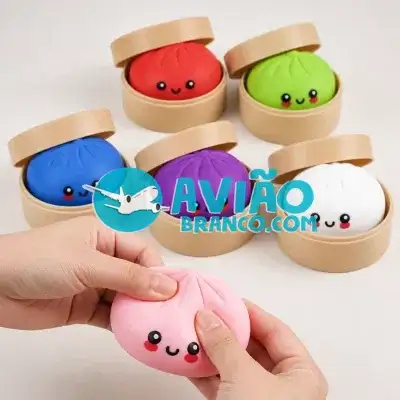 Brinquedo Antiestresse Squishy em Formato de Pãozinho Fornecedor Atacado Caixa Fechada