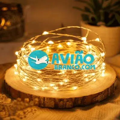 Fio Fada Cordão Decorativo Branco Quente 10 Metros USB e Pilhas Fornecedor Atacado Caixa Fechada