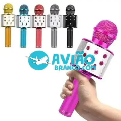 Microfone Musical Karaokê Infantil Sem Fio com Bluetooth e Alto Falante Fornecedor Atacado Caixa Fechada