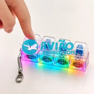 Chaveiro de Teclado LED com Botões Clicáveis Antiestresse Fornecedor Atacado Caixa Fechada