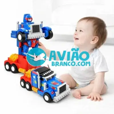 Caminhão Transformers Optimus Prime Pilha Vira Robô Som Luz Fornecedor Atacado Caixa Fechada