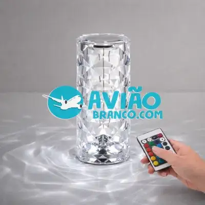 Abajur Luminária Touch Sem Fio Cristal RGB 16 Cores Fornecedor Atacado Caixa Fechada