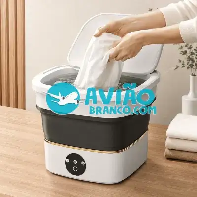 Lavadora Portátil Dobrável 6,5L Elétrica Compacta com Cesto Centrífuga 36W Fornecedor Atacado Caixa Fechada