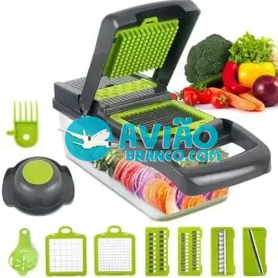Cortador Multi Fatiador Nicer Alimentos e Frutas Cinza 13 em 1 Fornecedor Atacado Caixa Fechada