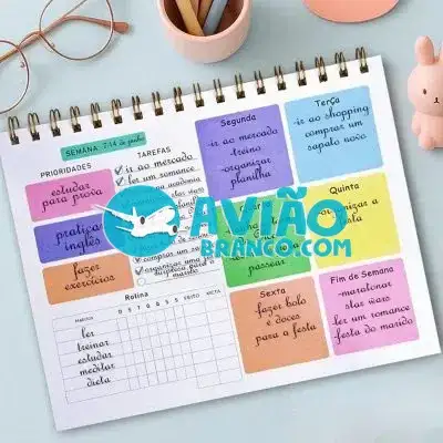 Planner Semanal Colorido – 50 Folhas Fornecedor Atacado Caixa Fechada