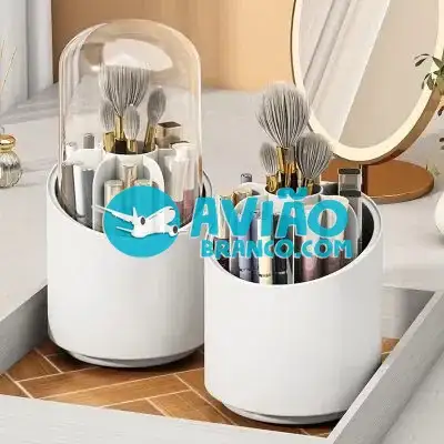 Organizador De Pincéis De Maquiagem Giratorio 360° Com Tampa Fornecedor Atacado Caixa Fechada