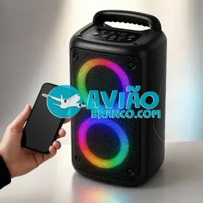 Caixa de Som Bluetooth RGB 100W com Luzes LED Fornecedor Atacado Caixa Fechada