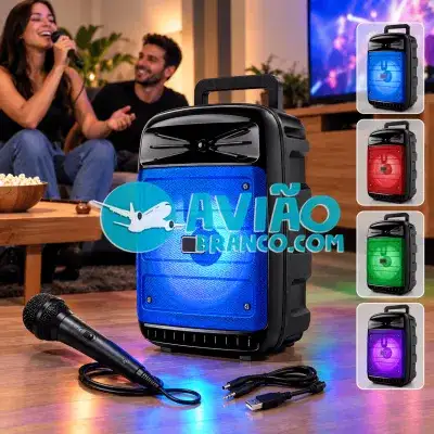 Caixa de Som Bluetooth Portátil 200W com Microfone Fornecedor Atacado Caixa Fechada