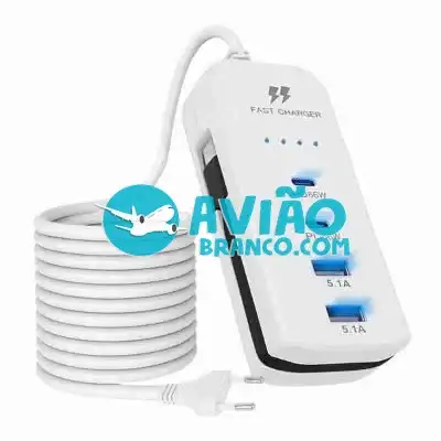 Tomada Carregador De Celular USB E PD 4 Portas Fornecedor Atacado Caixa Fechada