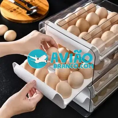 Porta Ovos Gaveteiro Duplo 32 Ovos Fornecedor Atacado Caixa Fechada