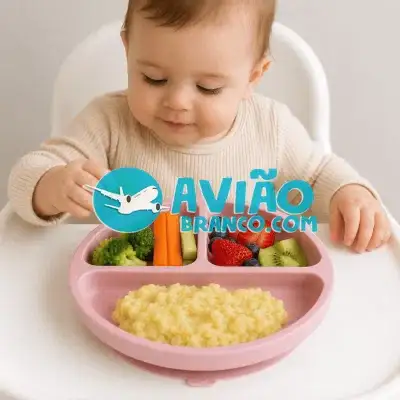 Prato de Silicone com Ventosa e Divisória para Introdução Alimentar Bebê e Crianças Fornecedor Atacado Caixa Fechada