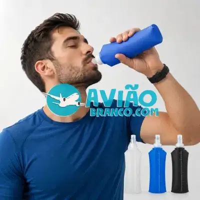 Garrafa Squeeze Dobrável de Silicone para Corrida e Treinos 250ml Fornecedor Atacado Caixa Fechada