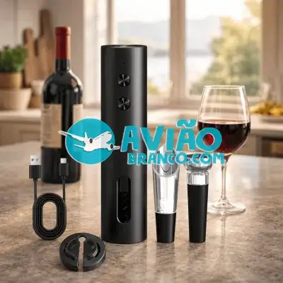 Kit Abridor de Vinho Elétrico Recarregável USB Fornecedor Atacado Caixa Fechada
