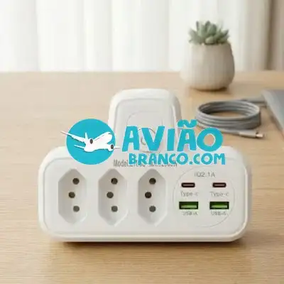 Extensão Tomada Régua de Energia com Portas USB e USB-C Fornecedor Atacado Caixa Fechada