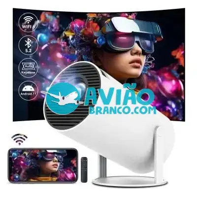 Mini Projetor Portátil Smart HY300 Pro – Suporte 4K Fornecedor Atacado Caixa Fechada