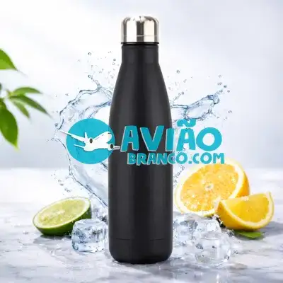 Garrafa Térmica de Inox cor – Preto 500ml Fornecedor Atacado Caixa Fechada