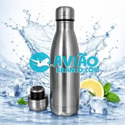Garrafa Térmica de Inox Cor – Prata 500ml Fornecedor Atacado Caixa Fechada