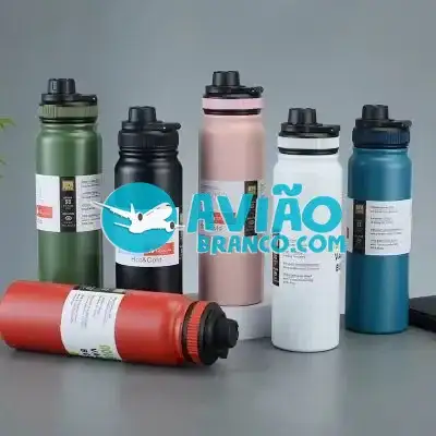 Garrafa Térmica de Água Inox Com Alça e Bico Academia – 800ml Fornecedor Atacado Caixa Fechada