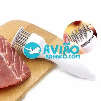 Amaciador Batedor de Carne Bife Com Furador Manual Aço Inox Fornecedor Atacado Caixa Fechada