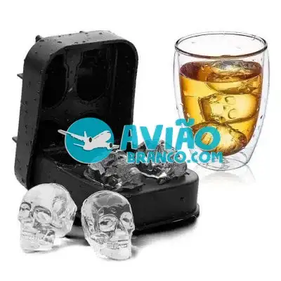 Forma de Gelo de Silicone Caveira Skull 3D Fornecedor Atacado Caixa Fechada
