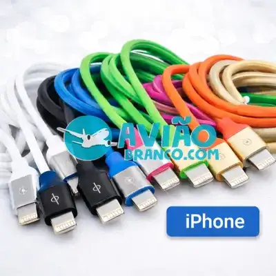 Cabo Colorido Emborrachado 1,2 Metros – USB para iPhone Lightning Fornecedor Atacado Caixa Fechada