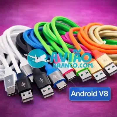 Cabo Colorido Emborrachado 1,2 Metros – USB V8 Fornecedor Atacado Caixa Fechada