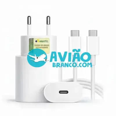 Cabo Carregador + Fonte Compatível Tipo C USB-C 20W Fornecedor Atacado Caixa Fechada