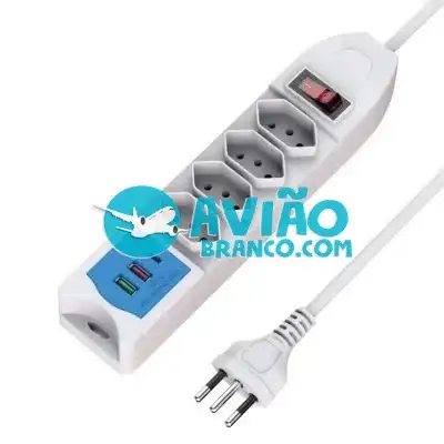 Extensão Tomada Filtro De Linha Com 4 Tomadas 2 USB E 1 Tipo-C Fornecedor Atacado Caixa Fechada