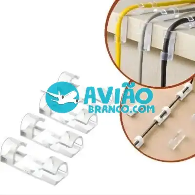 Clips Organizador Fixador Adesivo de Cabos e Fios para Parede – kit com 10 Fornecedor Atacado Caixa Fechada