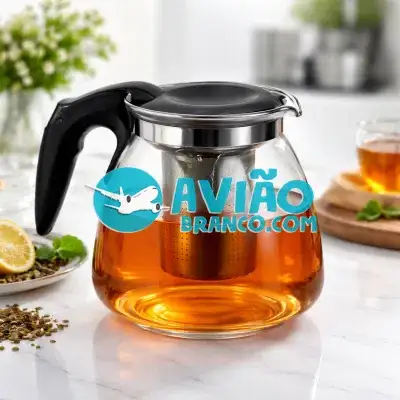 Chaleira De Vidro Com Infusor Para Chá ou Café – 950ml Fornecedor Atacado Caixa Fechada