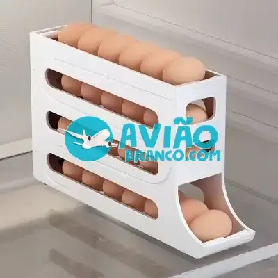 Suporte Organizador para 30 Ovos com Rolamento Automático Fornecedor Atacado Caixa Fechada