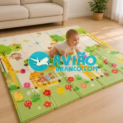 Tapete Infantil de Atividades Dobrável Dupla Face Estampa Floresta Fornecedor Atacado Caixa Fechada