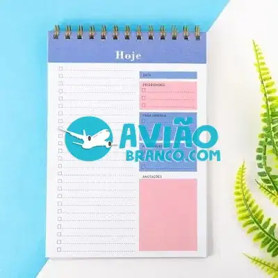 Planner Diáio Vertical Espiral com Checklist – 50 Folhas Fornecedor Atacado Caixa Fechada