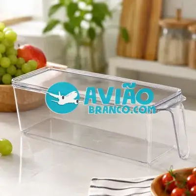 Organizador de Geladeira com Tampa para Frutas e Ovos Fornecedor Atacado Caixa Fechada