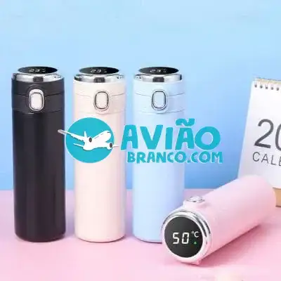 Garrafa Térmica Inteligente Inox com Termômetro Digital Led Fornecedor Atacado Caixa Fechada