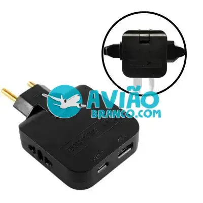 Adaptador Tomada Benjamin Articulado Com Entrada USB C Fornecedor Atacado Caixa Fechada