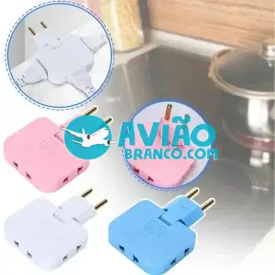 Adaptador De Tomada Articulado Flexível Com 3 Saídas 10A Fornecedor Atacado Caixa Fechada