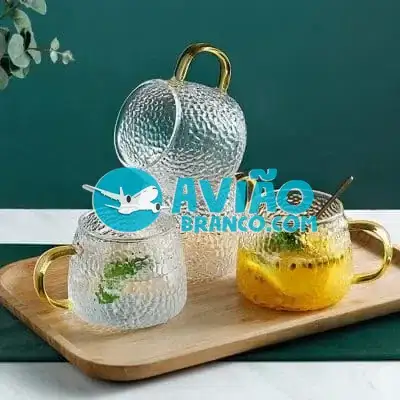 Copo Xícara De Vidro Borosilicate Transparente – 350ML Fornecedor Atacado Caixa Fechada