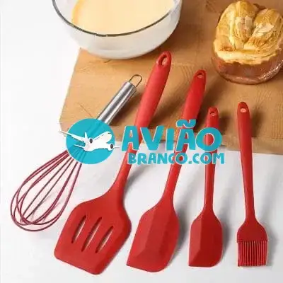 Utensílios De Cozinha Silicone com Fue – Kit c/ 5 Fornecedor Atacado Caixa Fechada