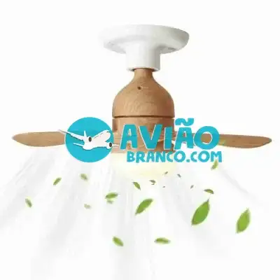 Lâmpada Luminária Ventilador De Teto C/ Controle Remoto Cor Madeira Fornecedor Atacado Caixa Fechada