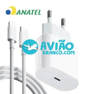 Cabo Carregador + Fonte Compatível iPhone USB-C PD 18W Fornecedor Atacado Caixa Fechada