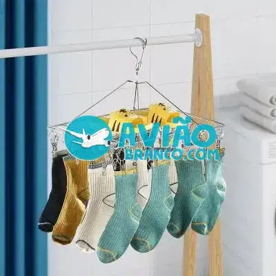Varal Dobrável de Aço Inox Multiuso com Prendedores Fornecedor Atacado Caixa Fechada