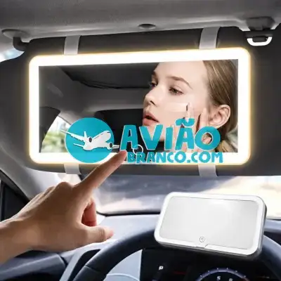 Espelho Para Viseira Solar De Carro com Led 3 Modos De Luz Sensível Ao Toque Fornecedor Atacado Caixa Fechada