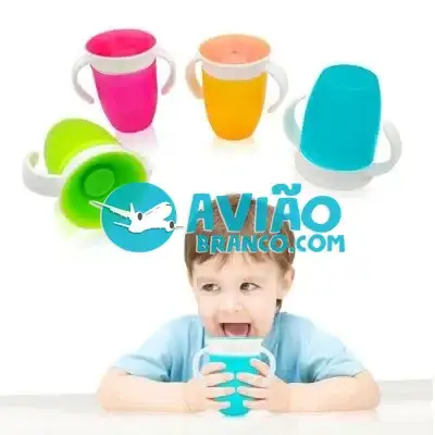 Copo Anti-Vazamento Treinamento Bebê 360° Com Alça – 200ML Fornecedor Atacado Caixa Fechada