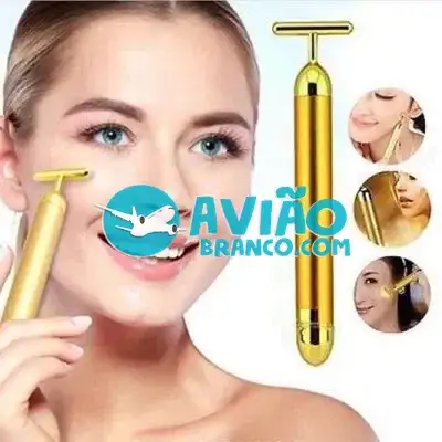 Massageador Facial Elétrico Gold 24k Harmonização Anti-rugas Fornecedor Atacado Caixa Fechada