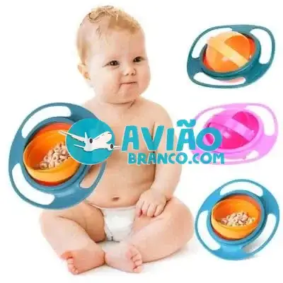 Prato Giratório 360 Graus Giro Bowl Com Tampa Bebê Não Derruba Comida Fornecedor Atacado Caixa Fechada